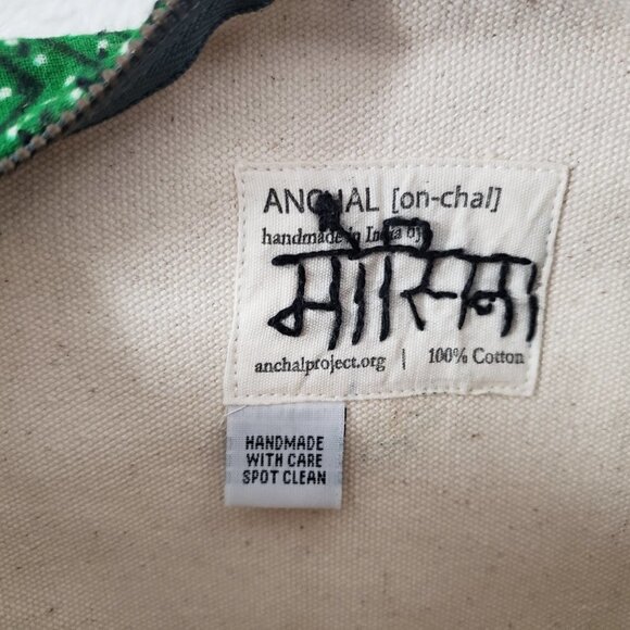 Anchal Project Pouch Cosmetic School Utility Batik Hippie Boho Orange Green - Picture 8 of 11